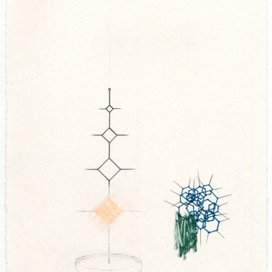# 45–2012, pencil and marker on paper - 11 5/8 x 8 7/8 – Frame 12 5/8 x 9 7/8