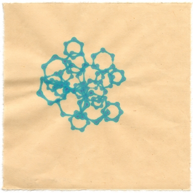 # 51 – 2012, marker on rice paper – 7 x 7 Frame 8 x 8